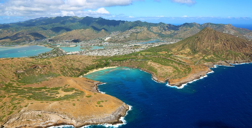 Paysages de l'île Oahu et de son volcan Diamond Head