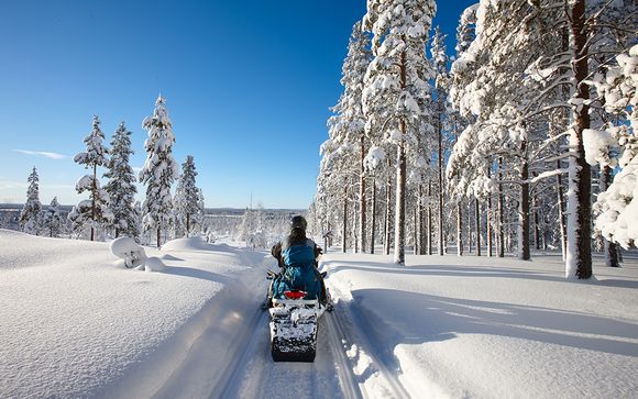 Luces del Norte y motos de nieve en la Laponia sueca