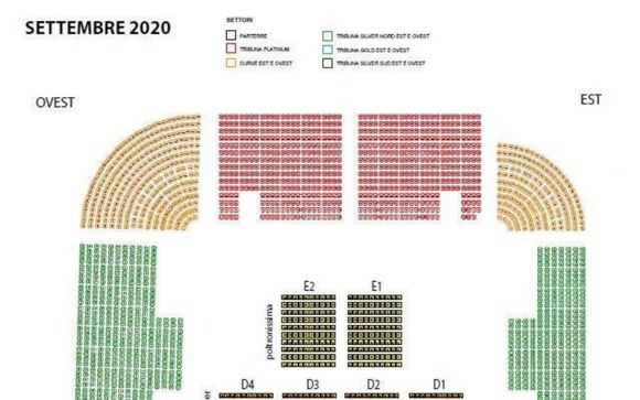 Biglietto tribuna platinum categoria 6 per il concerto di Andrea Bocelli